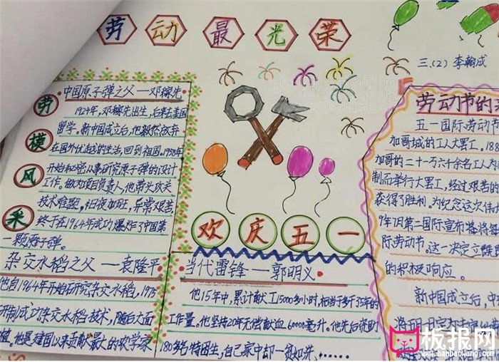 劳动节手抄报，劳模风采