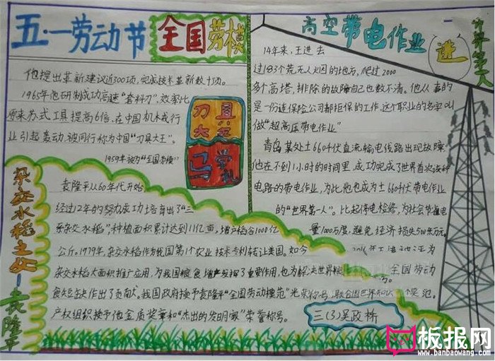 五一劳动节手抄报，全国劳模