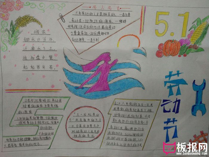 51劳动节手抄报图片，劳动最光荣