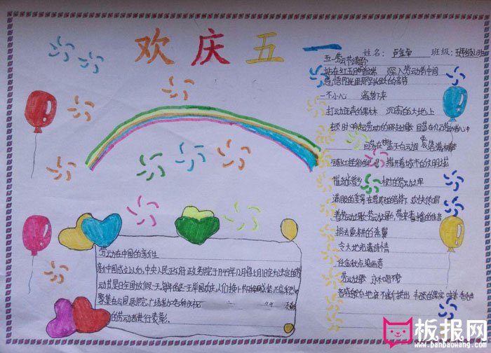 五一劳动节手抄报简单，劳动节快乐