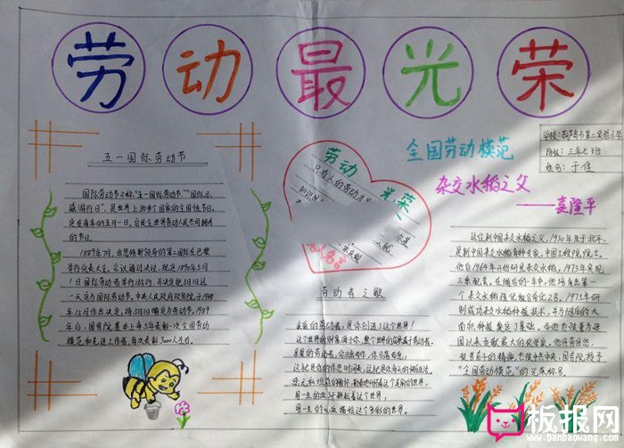 劳动节手抄报图片，劳动模范