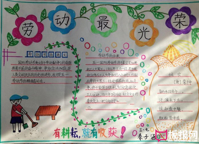 劳动节手抄报图片，劳动最光荣