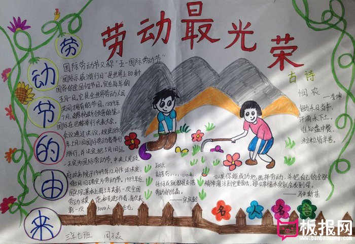劳动节手抄报图片，国际劳动节