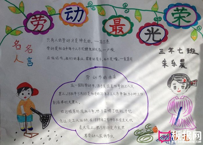 劳动节手抄报图片，五一国际劳动节