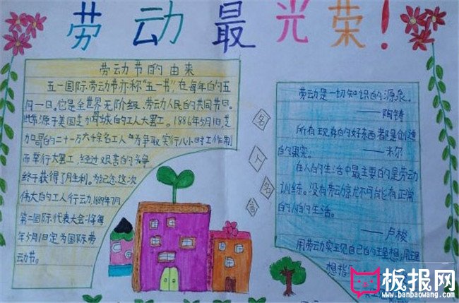劳动节手抄报，歌唱劳动