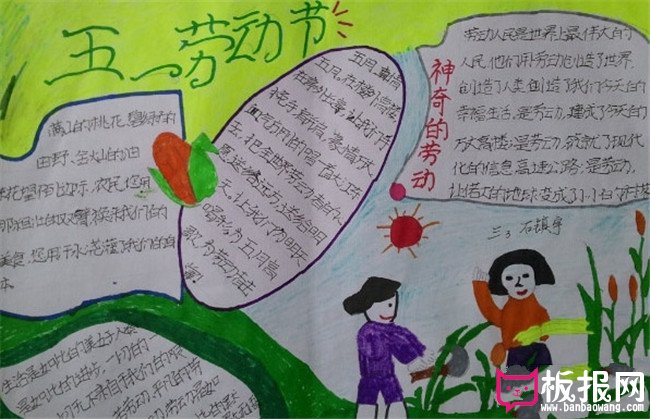 劳动节手抄报，劳动快乐