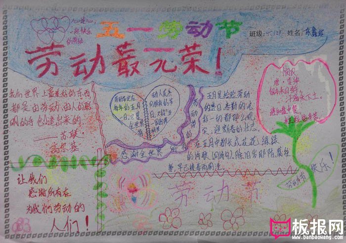 五一劳动节手抄报图片，劳动节快乐