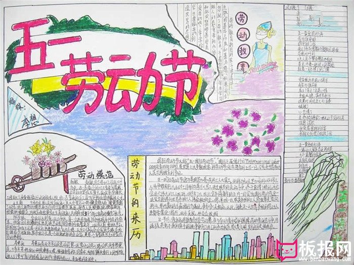 劳动节手抄报，庆祝五一国际劳动节!