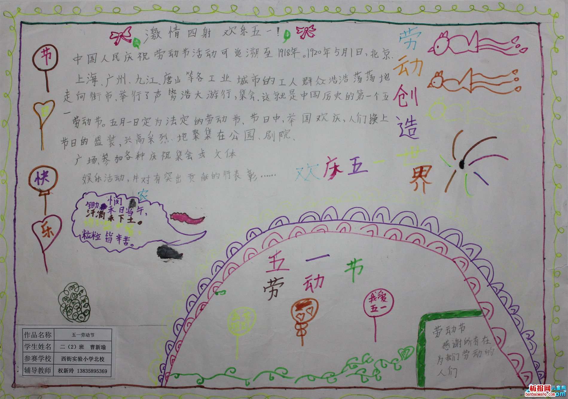 2015劳动创造世界手抄报