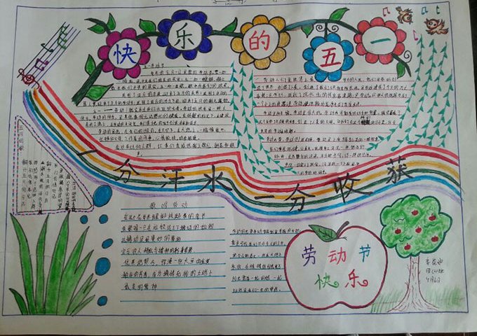 劳动节手抄报，快乐的五一
