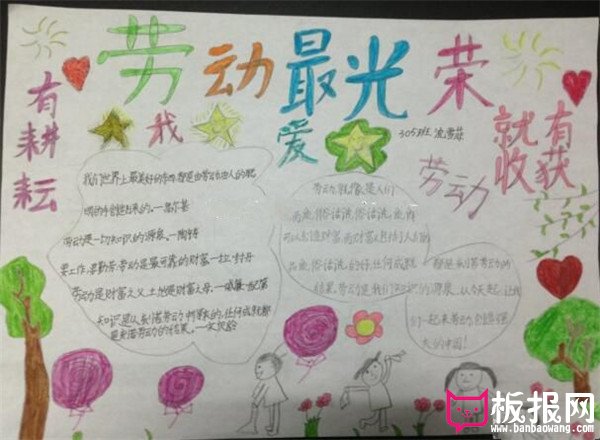 劳动节手抄报，劳动光荣