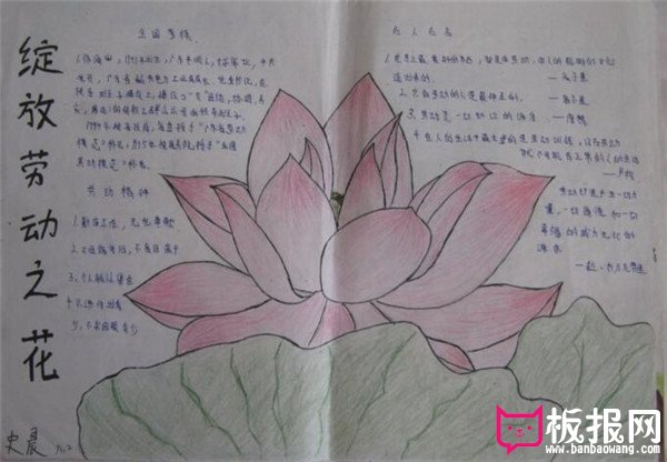 劳动节手抄报，绽放劳动之花