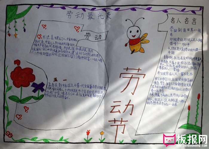 五一劳动节手抄报，劳动创造世界