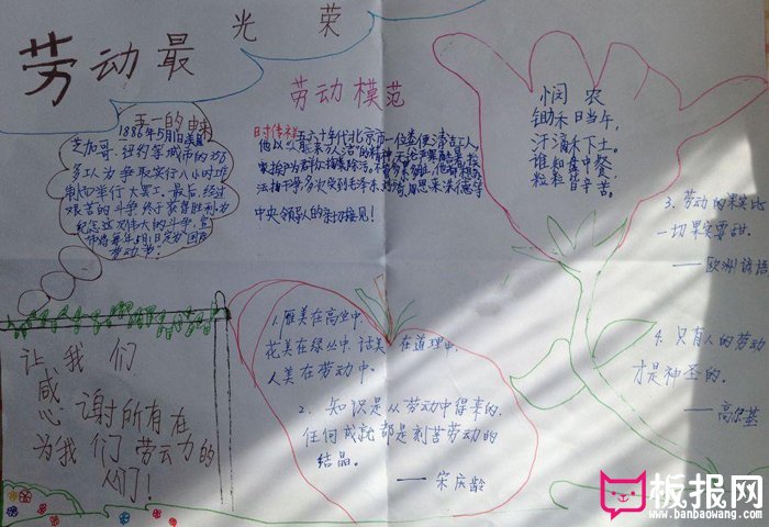 五一劳动节手抄报，劳动模范