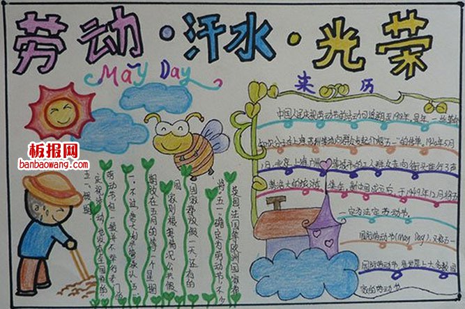 六年级有关劳动节的手抄报版面设计图