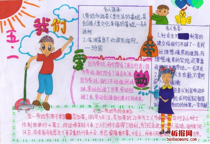 人类生活的基础——劳动手抄报