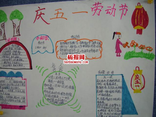 庆五一手抄报图片