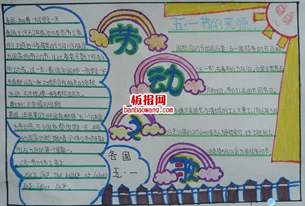 2014漂亮的五一劳动节手抄报