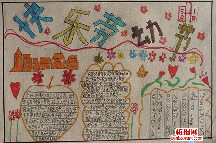 快乐劳动节手抄报图片
