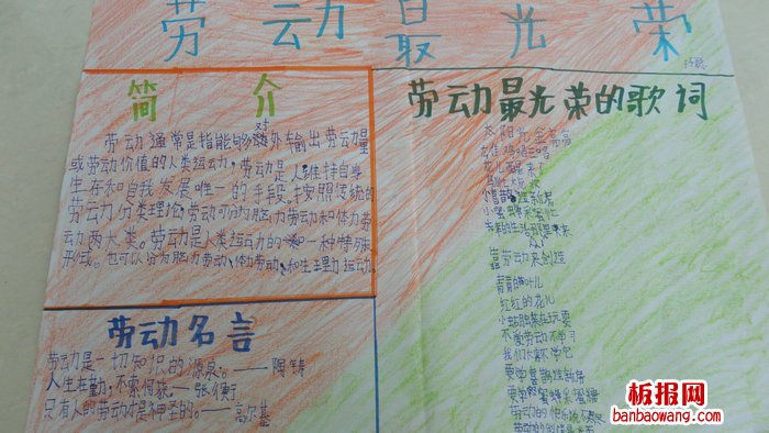 五一劳动节劳动最光荣手抄报图片