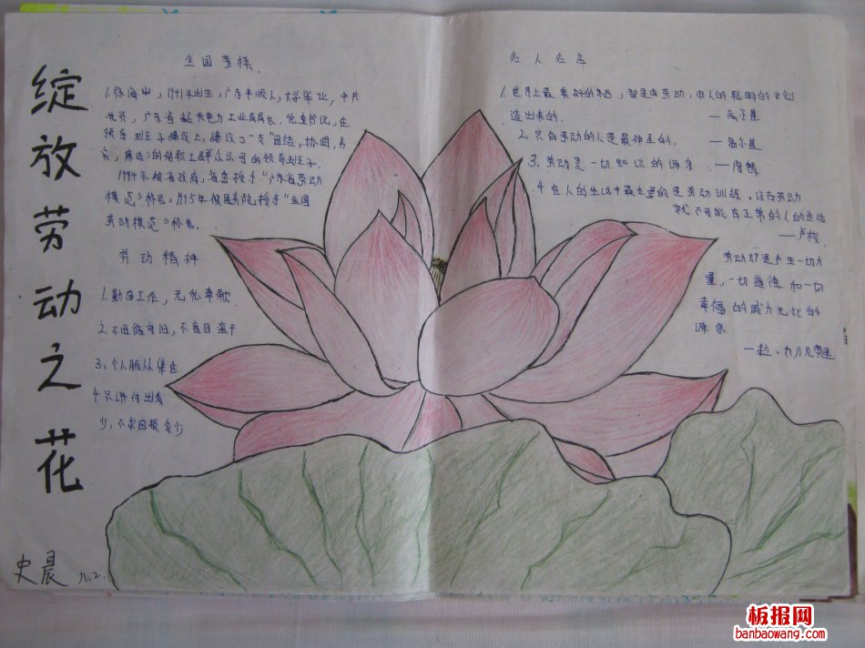 绽放劳动之花手抄报