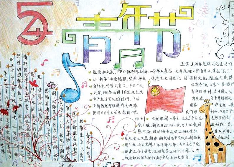 2017年青年节手抄报，青年是世界的未来