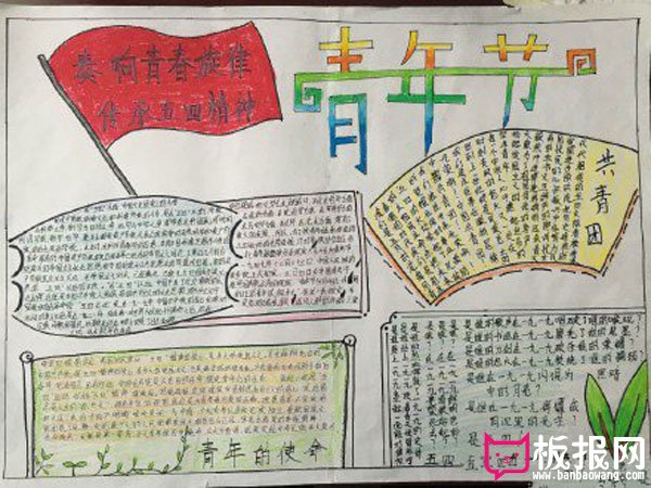 五四青年节手抄报图片，奏响青春旋律