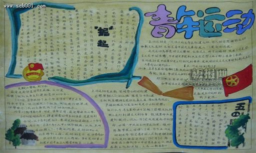 中学生五四青年节手抄报