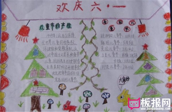 一年级六一儿童节手抄报,欢庆六一儿童节的由来