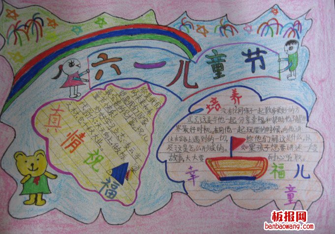 儿童节手抄报：幸福儿童节