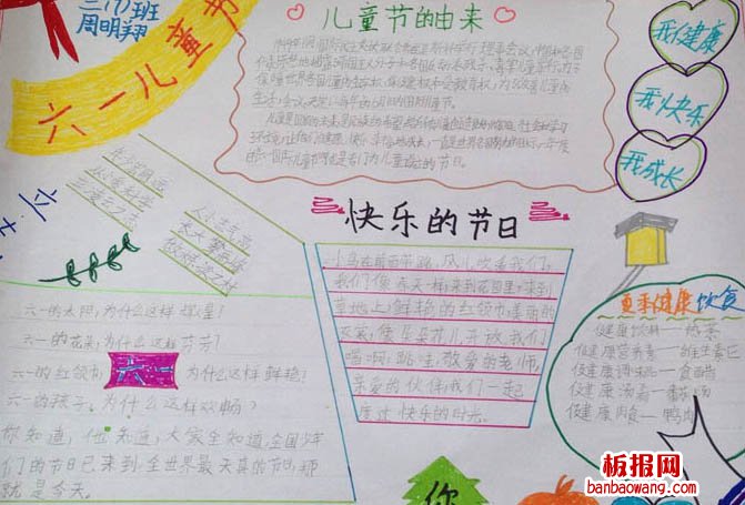 儿童节手抄报：健康快乐儿童节