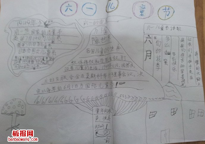 儿童节手抄报:快乐的六一节
