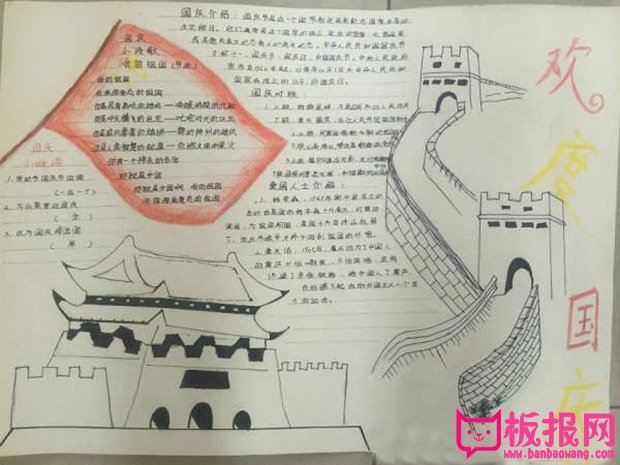 2017年庆祝国庆节手抄报图片，欢庆建国68年(11张)