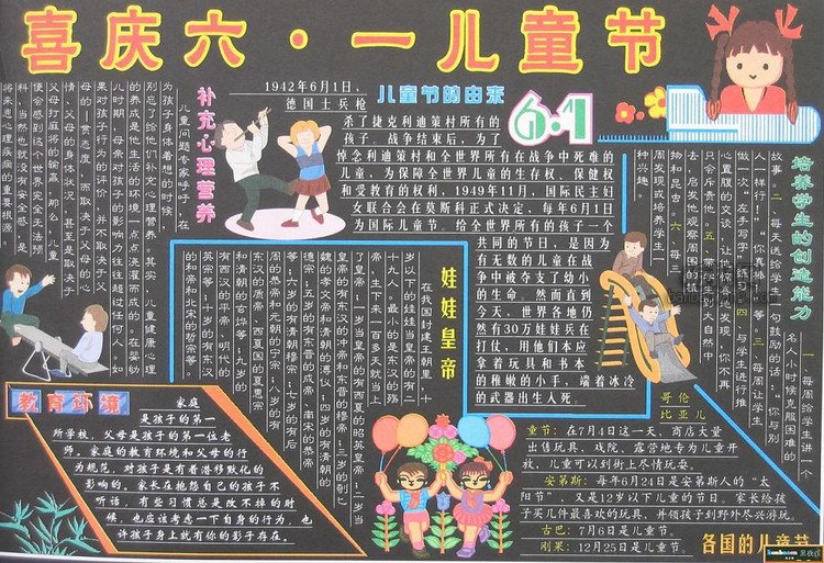 儿童节手抄报