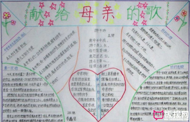 世上只有妈妈好，关于母亲节的手抄报