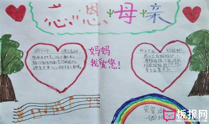 小学生母亲节手抄报图片，妈妈我爱您