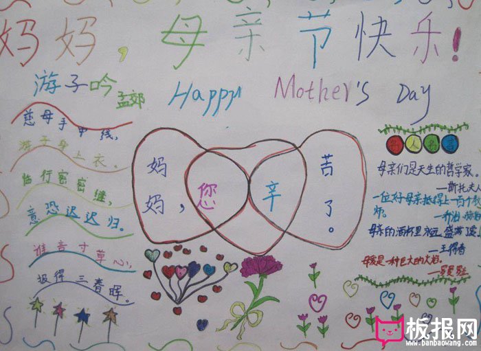 感恩母亲节手抄报图片，母亲的赞歌