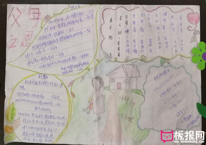 2018年感恩母亲节手抄报，感谢有你