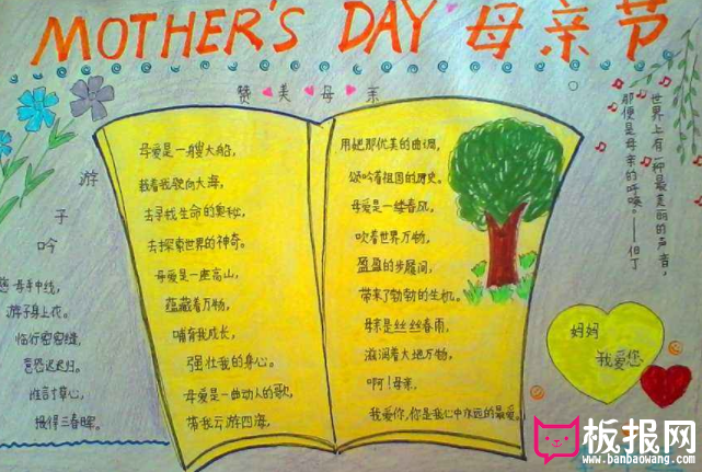 母亲节手抄报图片大全 妈妈你慢点变老