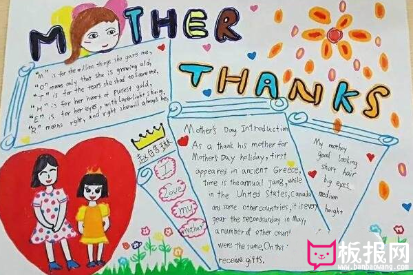 英文感恩母亲节手抄报 母亲节快乐英语小报