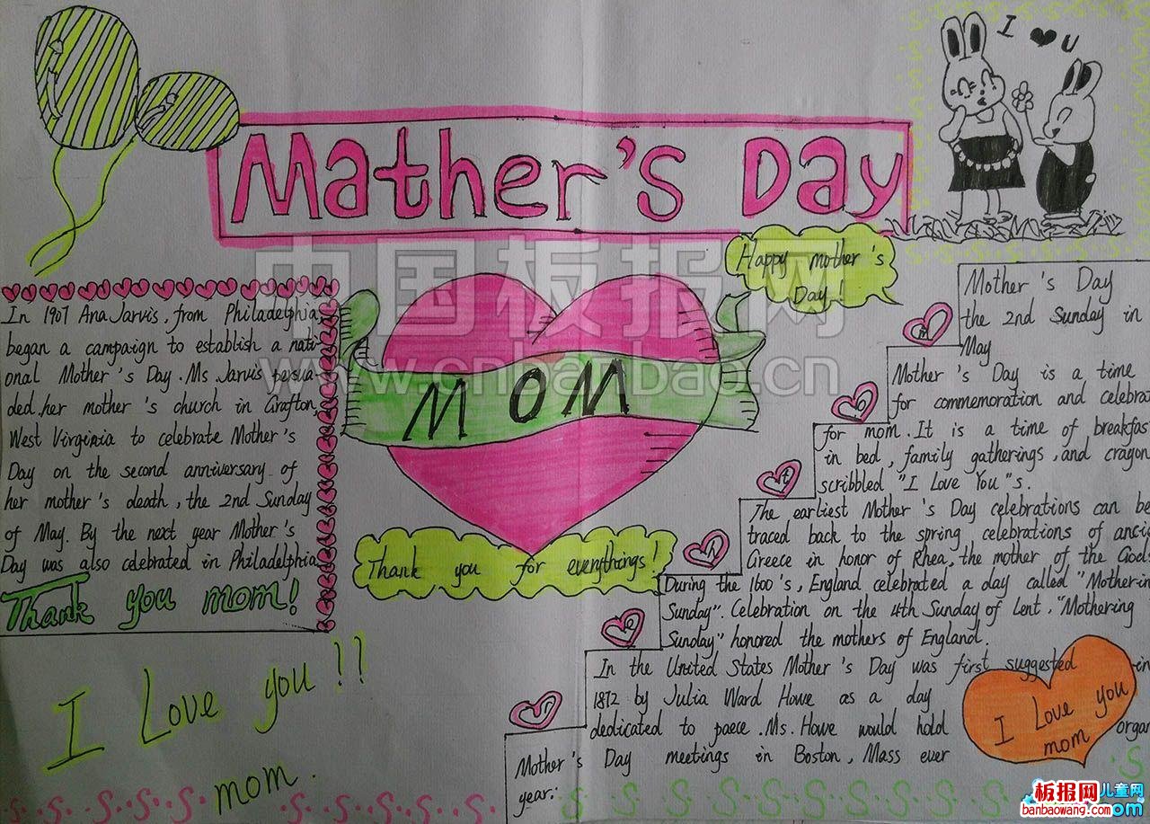 最新母亲节英语手抄报