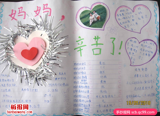 母亲节手抄报妈妈辛苦了