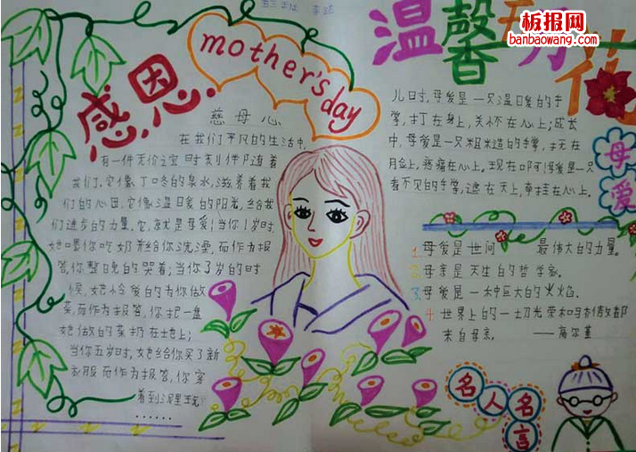 2014最漂亮的母亲节手抄报