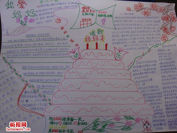 快乐母亲节，母亲节快乐手抄报
