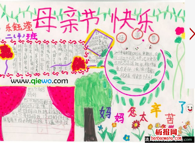 母亲节快乐手抄报