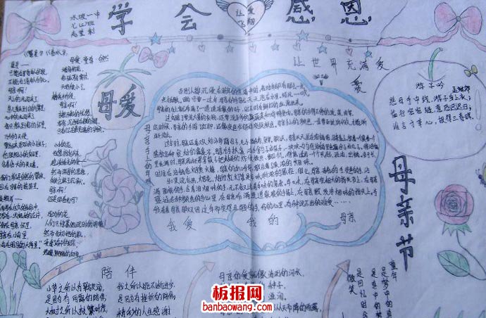 学会感恩感恩母亲手抄报