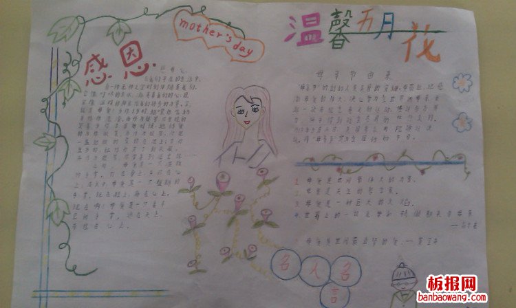 感恩母亲节母亲节快乐手抄报