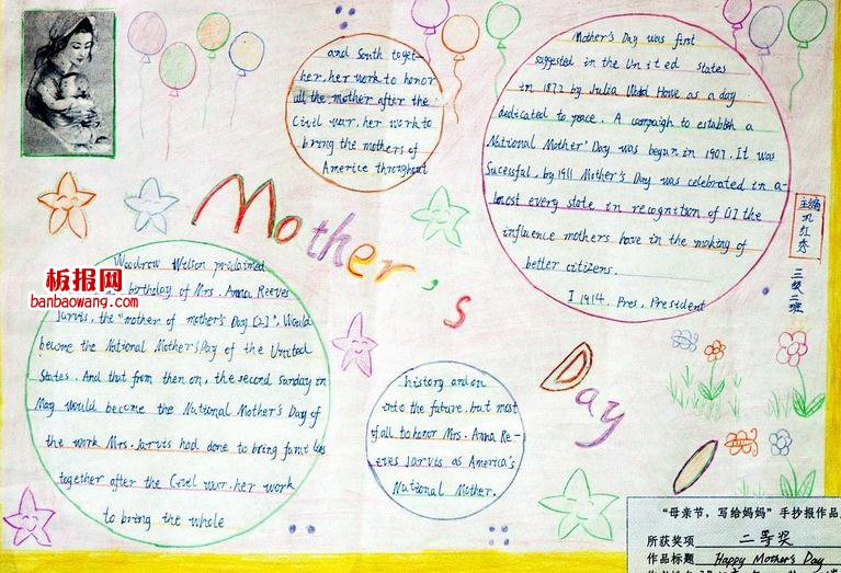 初中英语母亲节手抄报资料