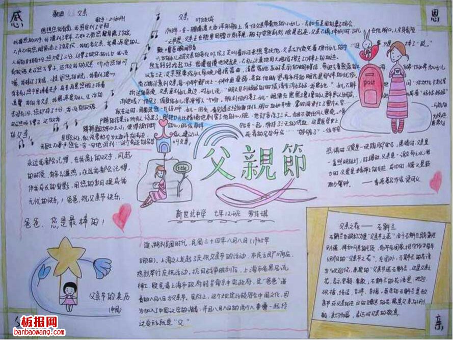 关于感恩父亲节手抄报