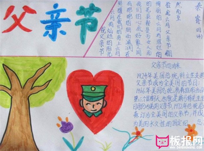 小学生父亲节手抄报，父亲节的由来